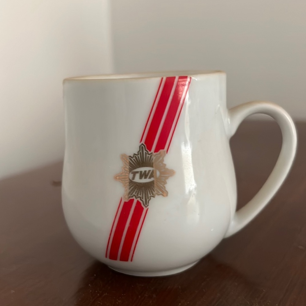 TWA Demitasse Coffee Tea Cup Michaud Japan 44-1695 Trans World Airlines Vintage